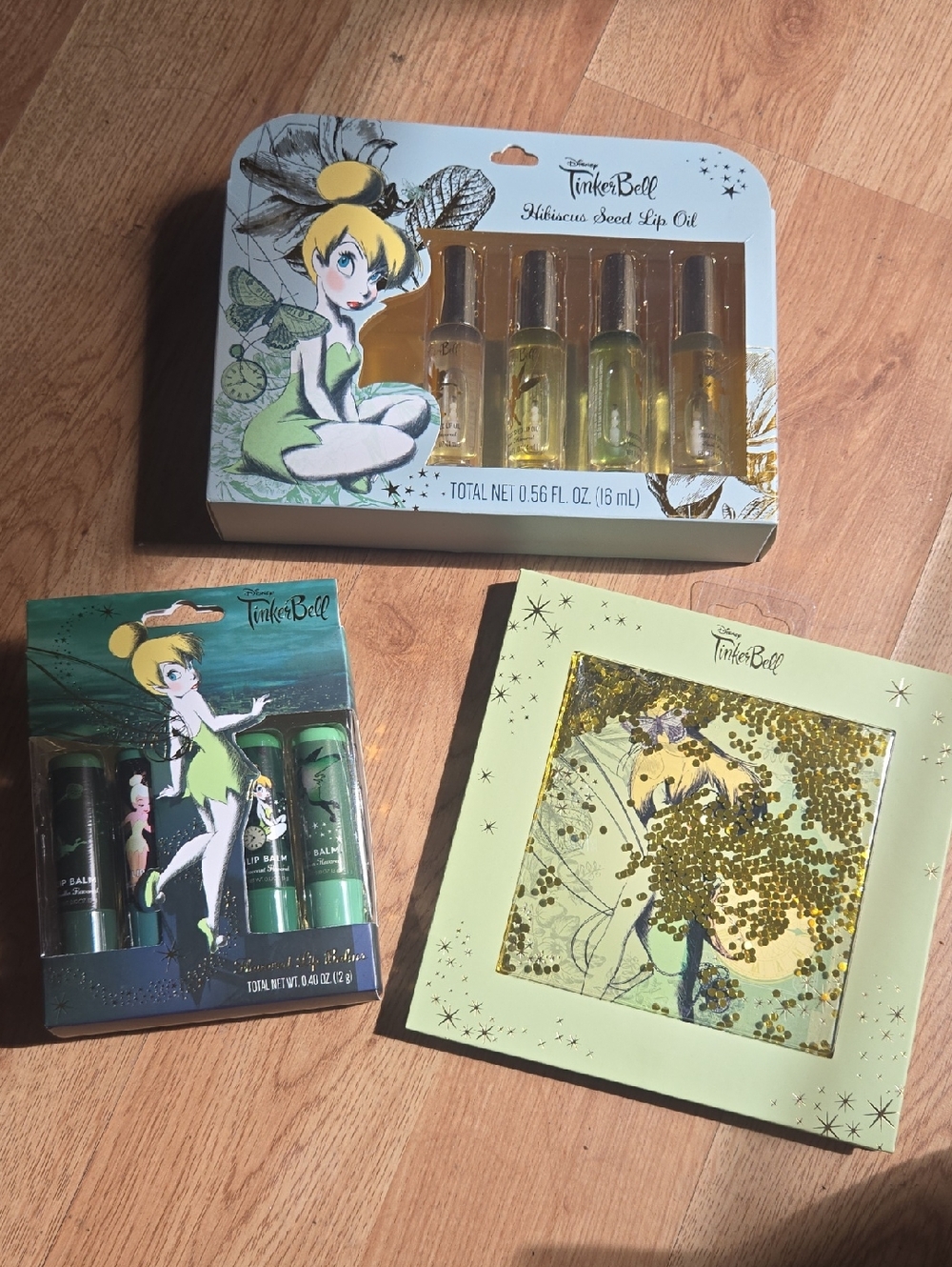 Disney Tinker Bell Eyeshadow & Lip Oil Set – Green, Gold, Yellow